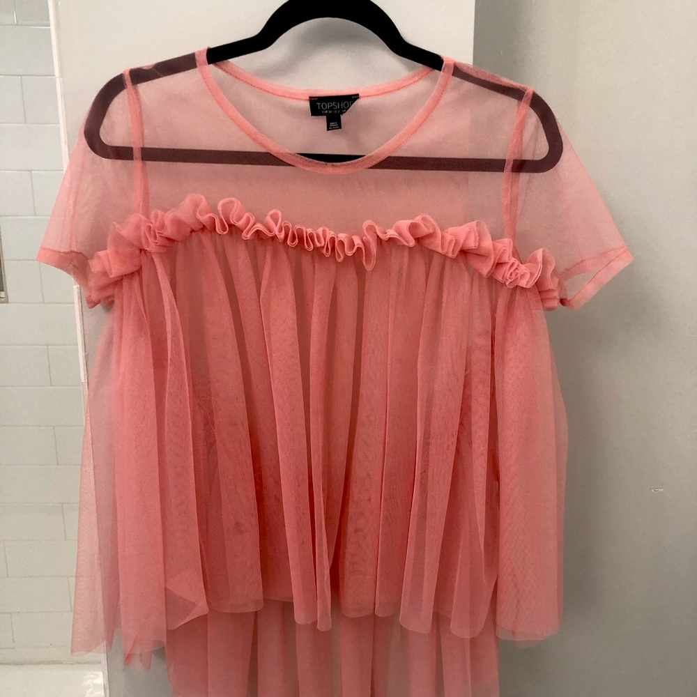 Topshop tulle top